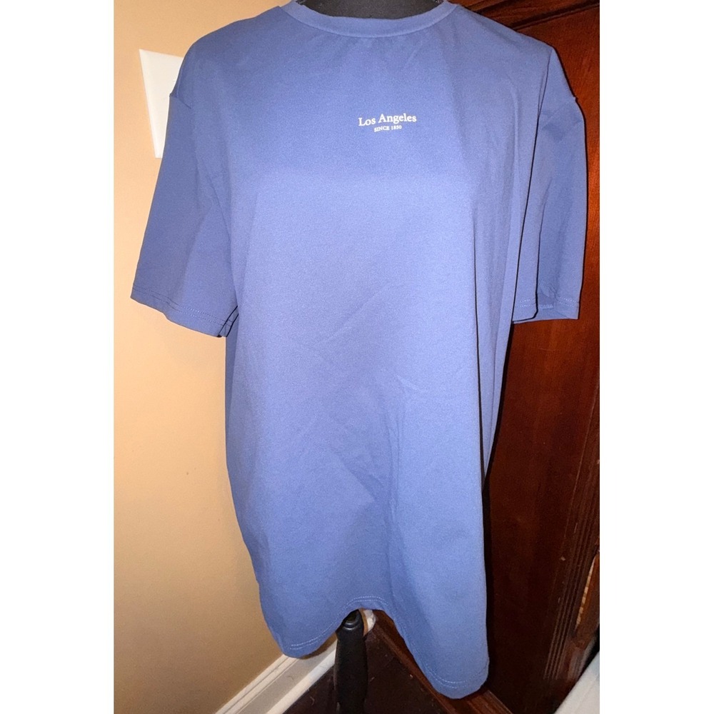 Manfinity‎ Los Angeles Graphic T-Shirt Mens XXL Blue Excellent Short Sleeve Tee